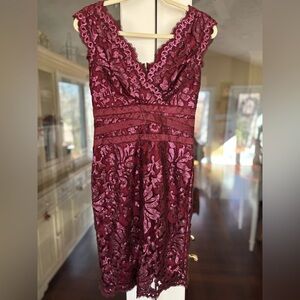 Tadashi Shoji Deep Deep Wine Lace Dress